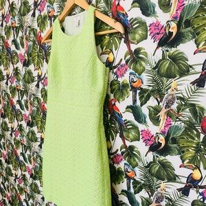 J Crew Tweed mini dress in lime green. Size 00